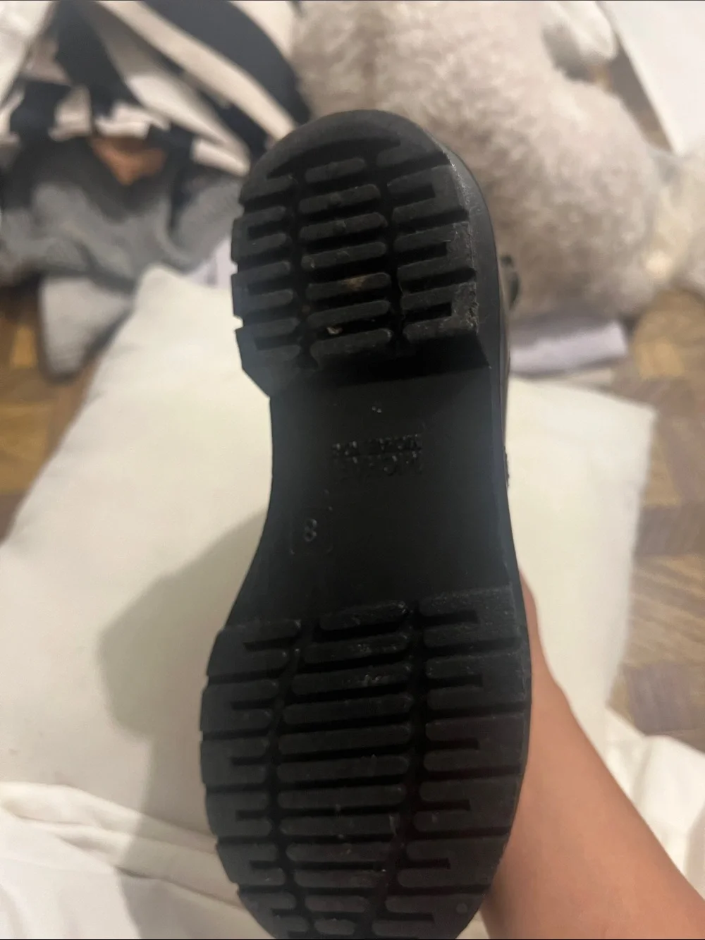Michael Kors Glossy Black Lace-Up Combat Boots